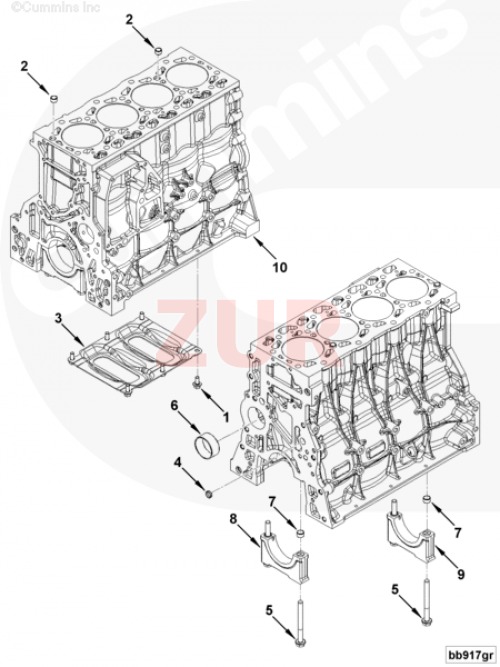Блок цилиндров ISF3.8 ЕВРО 4 с отверстием (Оригинал) 5306414 5306414